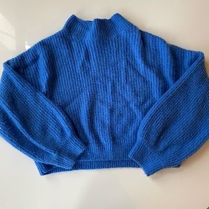 Cropped cobalt sweater